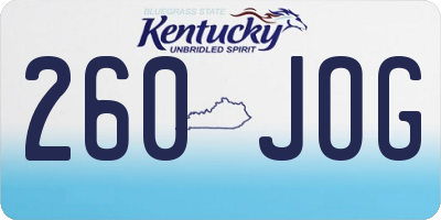 KY license plate 260JOG
