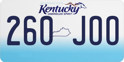 KY license plate 260JOO
