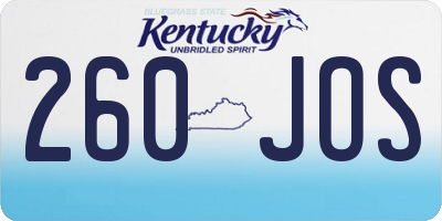 KY license plate 260JOS