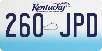 KY license plate 260JPD