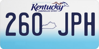 KY license plate 260JPH