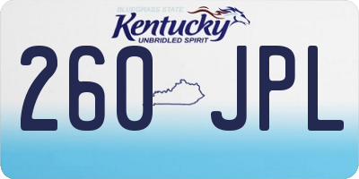 KY license plate 260JPL