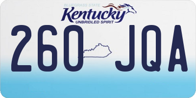 KY license plate 260JQA