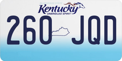 KY license plate 260JQD