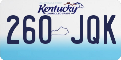 KY license plate 260JQK