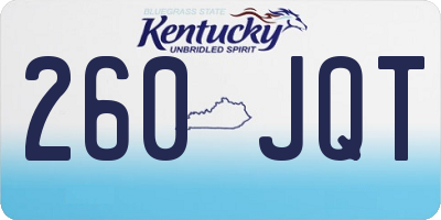KY license plate 260JQT