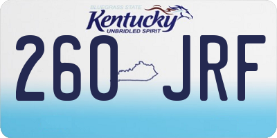KY license plate 260JRF