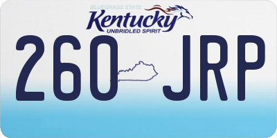 KY license plate 260JRP