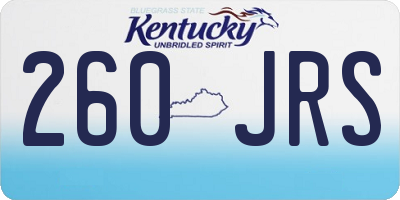 KY license plate 260JRS