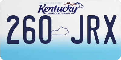 KY license plate 260JRX