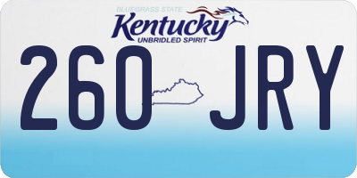 KY license plate 260JRY
