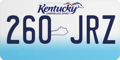 KY license plate 260JRZ