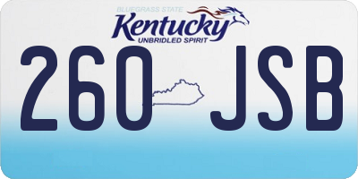 KY license plate 260JSB
