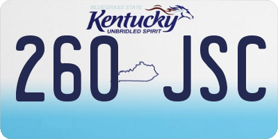 KY license plate 260JSC
