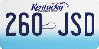 KY license plate 260JSD