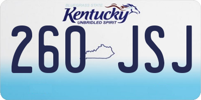 KY license plate 260JSJ