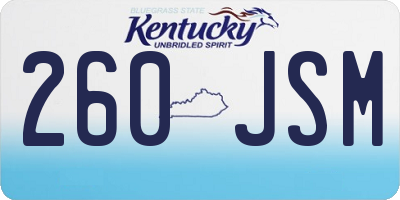 KY license plate 260JSM