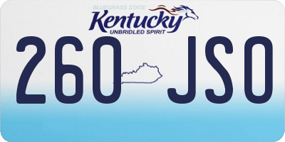 KY license plate 260JSO