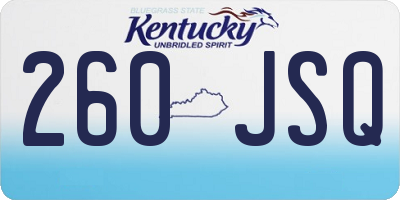 KY license plate 260JSQ