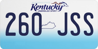 KY license plate 260JSS