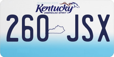 KY license plate 260JSX
