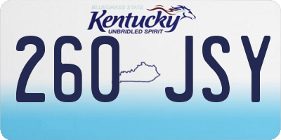 KY license plate 260JSY