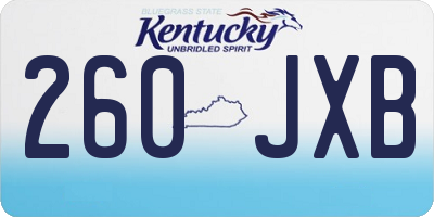 KY license plate 260JXB