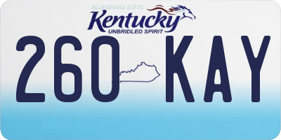 KY license plate 260KAY