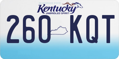 KY license plate 260KQT