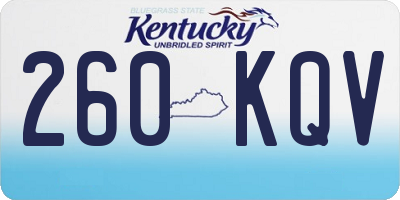 KY license plate 260KQV