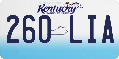 KY license plate 260LIA