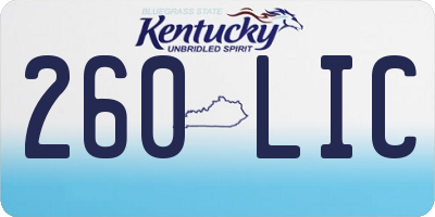 KY license plate 260LIC