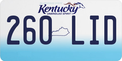 KY license plate 260LID