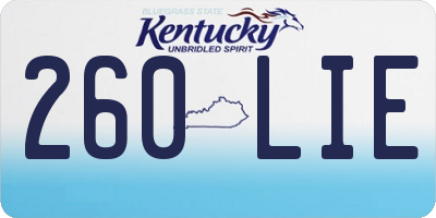 KY license plate 260LIE