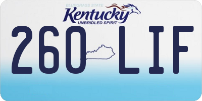 KY license plate 260LIF