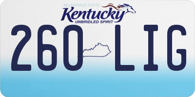 KY license plate 260LIG