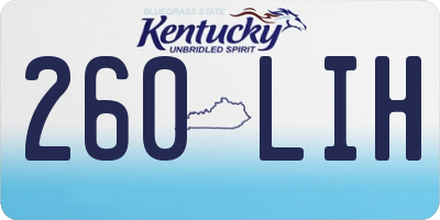 KY license plate 260LIH