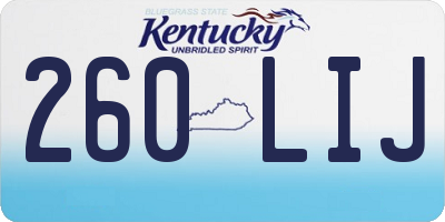 KY license plate 260LIJ