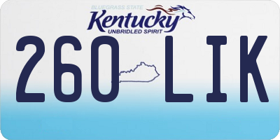 KY license plate 260LIK
