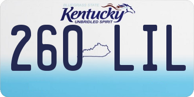 KY license plate 260LIL