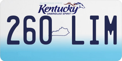 KY license plate 260LIM