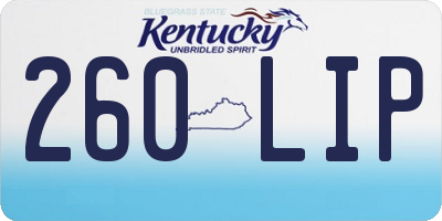 KY license plate 260LIP