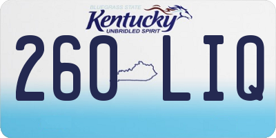 KY license plate 260LIQ