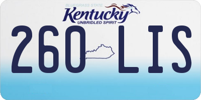 KY license plate 260LIS