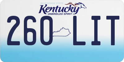 KY license plate 260LIT