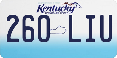 KY license plate 260LIU