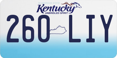 KY license plate 260LIY