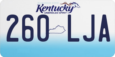 KY license plate 260LJA