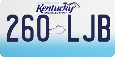 KY license plate 260LJB