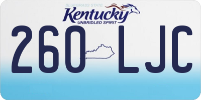 KY license plate 260LJC